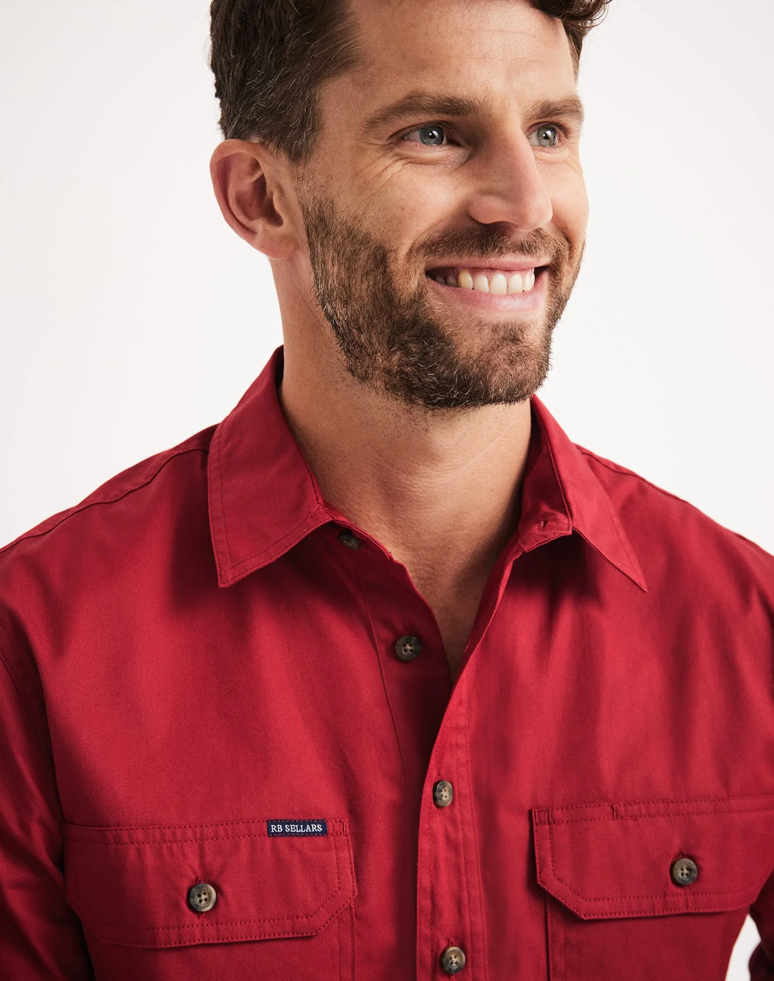 Burton Workshirt - Half Button Long Sleeve Mid Weight - Australian Cotton