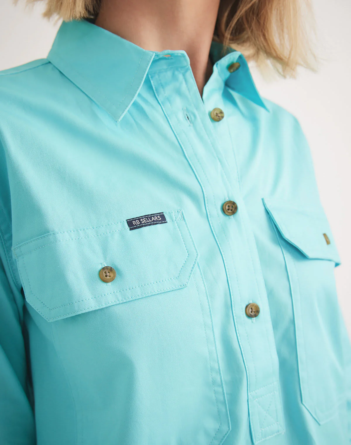 Sandy Workshirt - Half Button Long Sleeve Light Weight