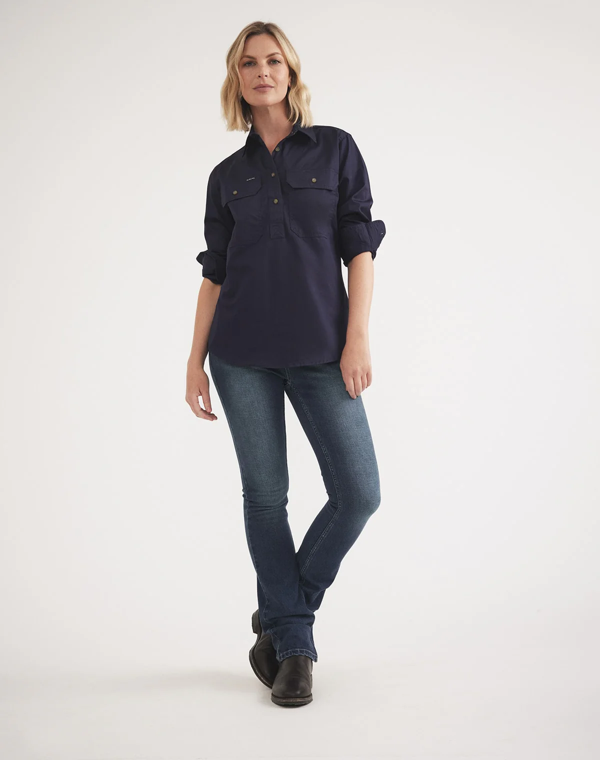 Sandy Workshirt - Half Button Long Sleeve Light Weight