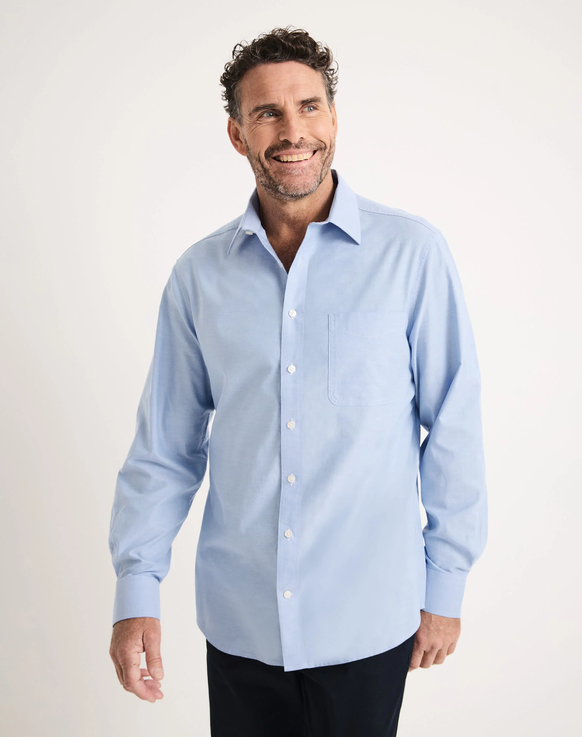 Hillston Long Sleeve Shirt Blue Oxford