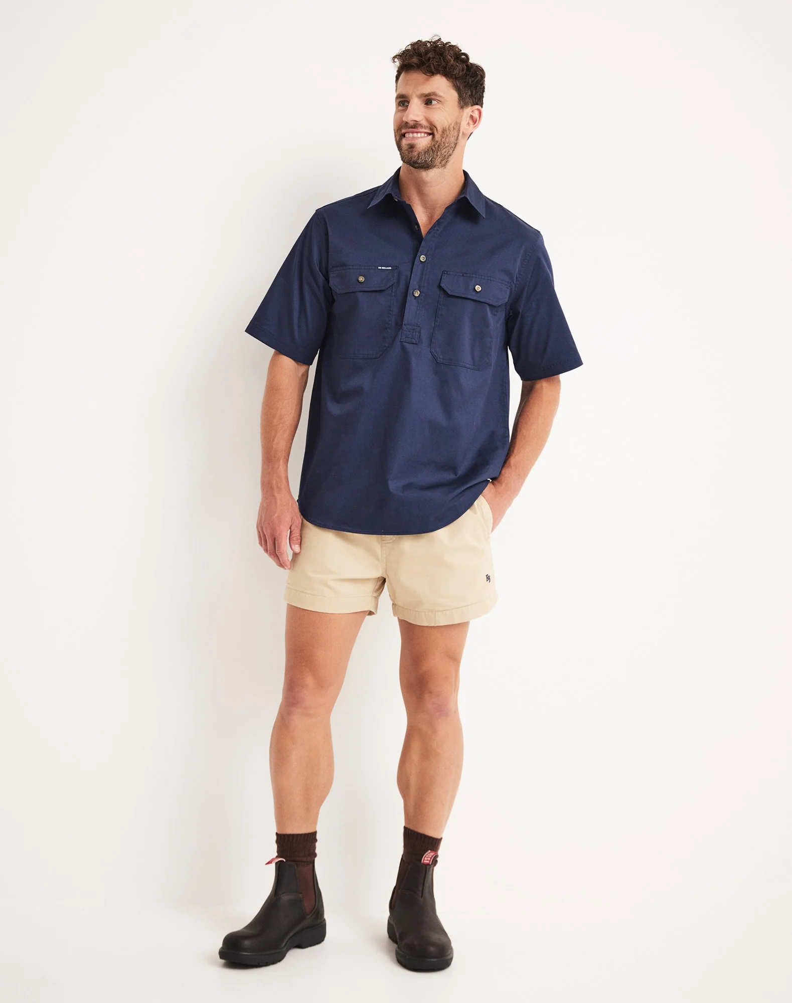 Burton Workshirt - Half Button Short Sleeve Light Weight - Australian Cotton