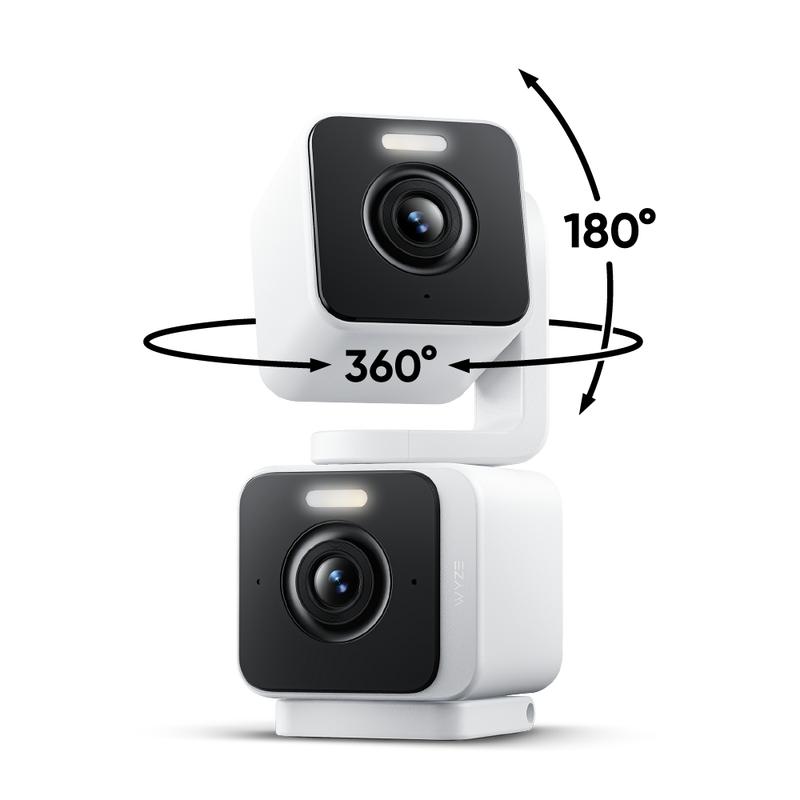Wyze Duo Cam Pan — Wired 2K Dual Security Camera, Indoor/Outdoor, Pan Tilt Zoom (PTZ) w/ 360° Motion Tracking, Color Night Vision, 2 Camera Surveillance, Siren, Spotlight, 2-Way Audio, Works with Alexa & Google Assistant