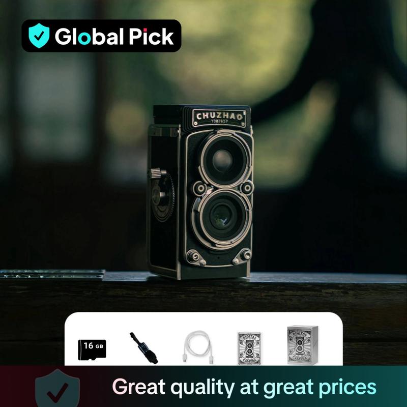 Portable Mini Digital Camera, USB Rechargeable Vintage Vlogging Cameras with Accessories, High Definition Camera, Point & Shoot Camera for Home & Outdoor