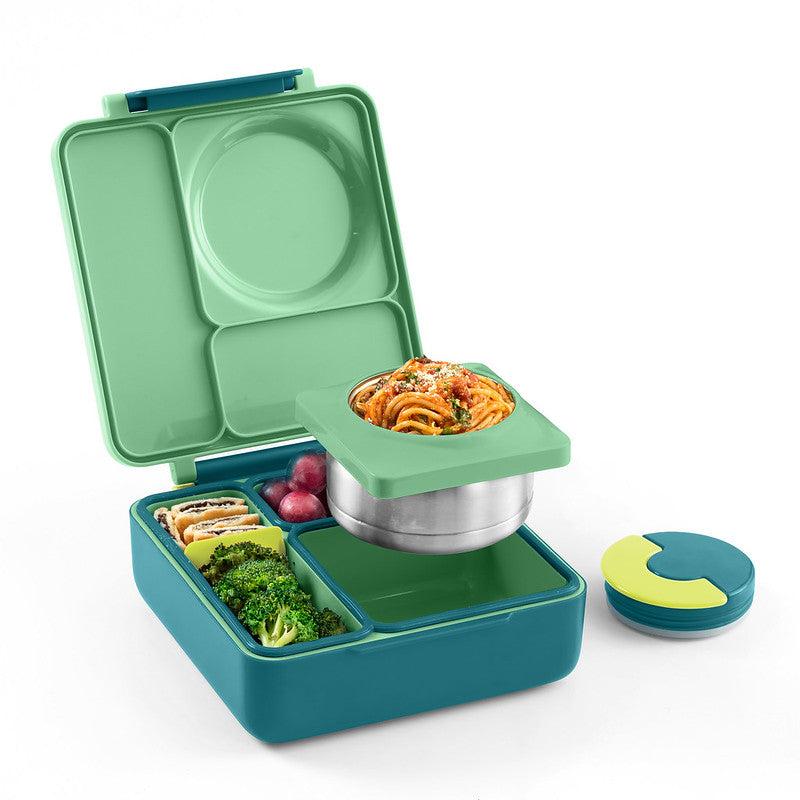 OmieBox Insulated Bento Lunch Box with Thermos and 3 Compartments - TTS, High Quality Stainless Steel, Leak-Proof, Easy to Clean - Sturdy, Set