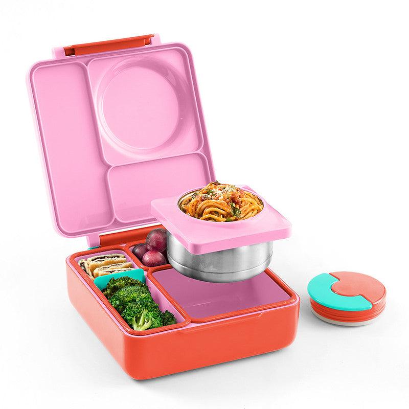 OmieBox Insulated Bento Lunch Box with Thermos and 3 Compartments - TTS, High Quality Stainless Steel, Leak-Proof, Easy to Clean - Sturdy, Set