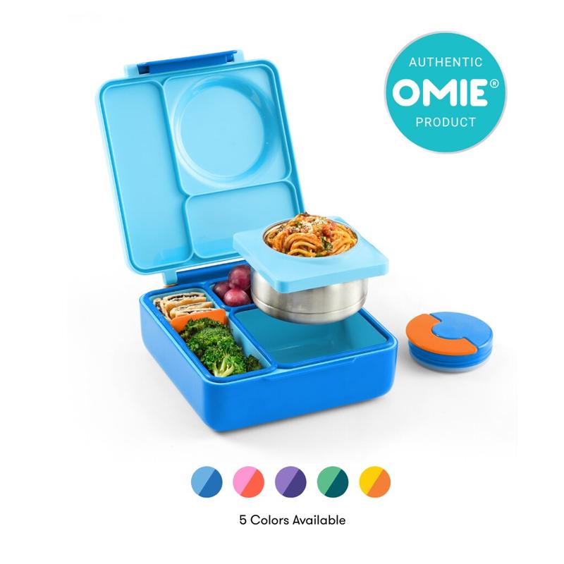 OmieBox Insulated Bento Lunch Box with Thermos and 3 Compartments - TTS, High Quality Stainless Steel, Leak-Proof, Easy to Clean - Sturdy, Set