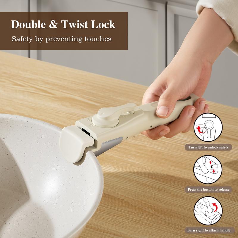 【Top Seller】USELUCK 20 Pcs Detachable Handle Non-Stick Cookware Set with Stackable Pots and Pans, Oven Safe, Healthy RV Set with Frying Induction Lids Kitchenware