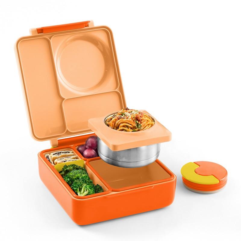 OmieBox Insulated Bento Lunch Box with Thermos and 3 Compartments - TTS, High Quality Stainless Steel, Leak-Proof, Easy to Clean - Sturdy, Set