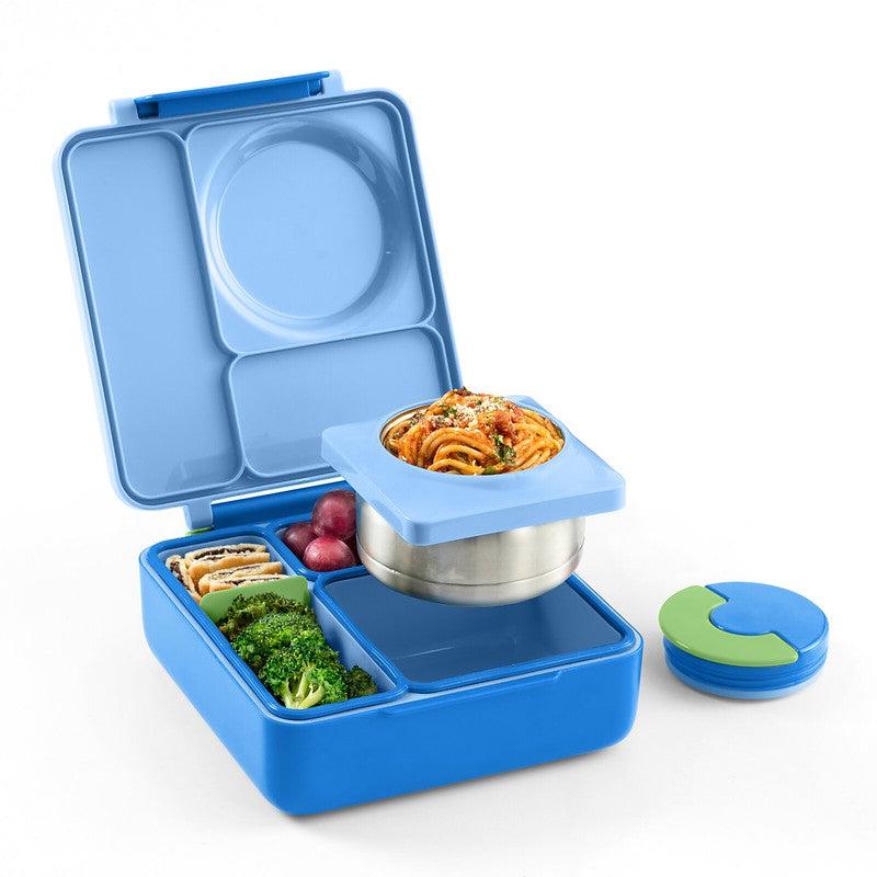 OmieBox Insulated Bento Lunch Box with Thermos and 3 Compartments - TTS, High Quality Stainless Steel, Leak-Proof, Easy to Clean - Sturdy, Set