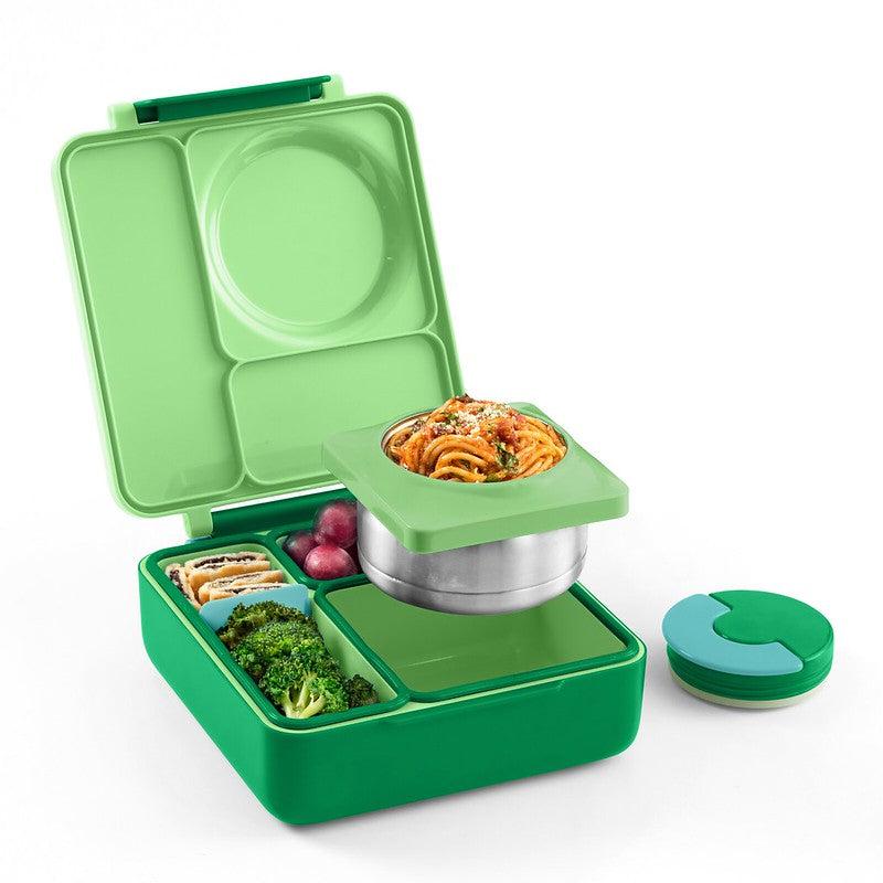 OmieBox Insulated Bento Lunch Box with Thermos and 3 Compartments - TTS, High Quality Stainless Steel, Leak-Proof, Easy to Clean - Sturdy, Set