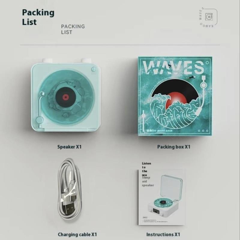 Wireless Speaker, Multifunctional Desktop Speaker with USB Port & AUX Input, White Noise USB Rechargeable Speaker with Environment Light Adjustment Modes, Audio, LED Display Clock