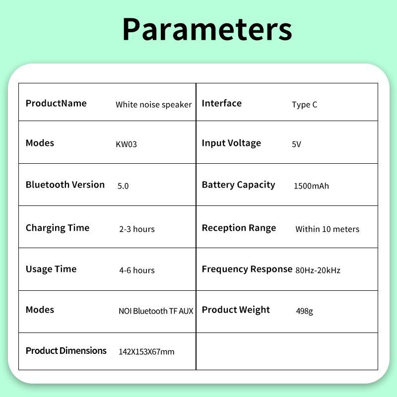 Wireless Speaker, Multifunctional Desktop Speaker with USB Port & AUX Input, White Noise USB Rechargeable Speaker with Environment Light Adjustment Modes, Audio, LED Display Clock
