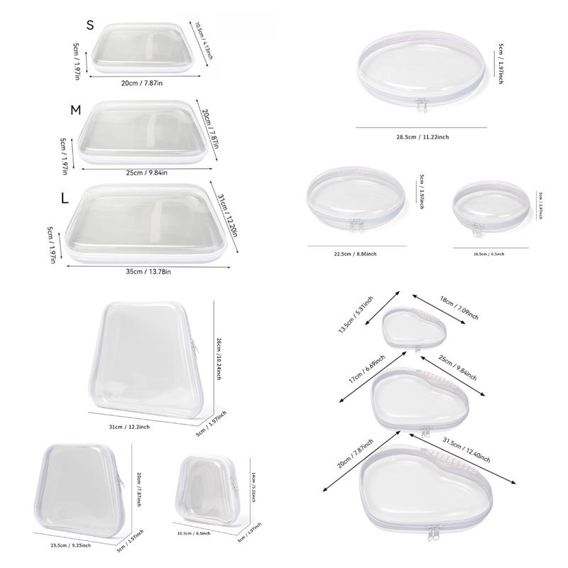 Clear Storage Box Set, 6 Counts/set Large Capacity Zipper Storage Box, Portable Storage Organizer for Skincare, Clothes, Books, Laundry, Travel Toiletry Bag