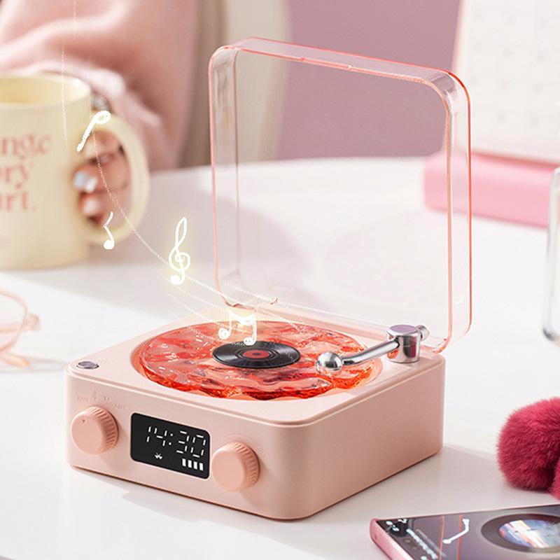 Wireless Speaker, Multifunctional Desktop Speaker with USB Port & AUX Input, White Noise USB Rechargeable Speaker with Environment Light Adjustment Modes, Audio, LED Display Clock