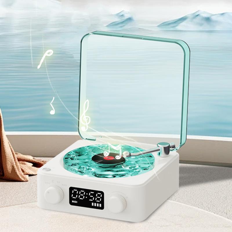 Wireless Speaker, Multifunctional Desktop Speaker with USB Port & AUX Input, White Noise USB Rechargeable Speaker with Environment Light Adjustment Modes, Audio, LED Display Clock