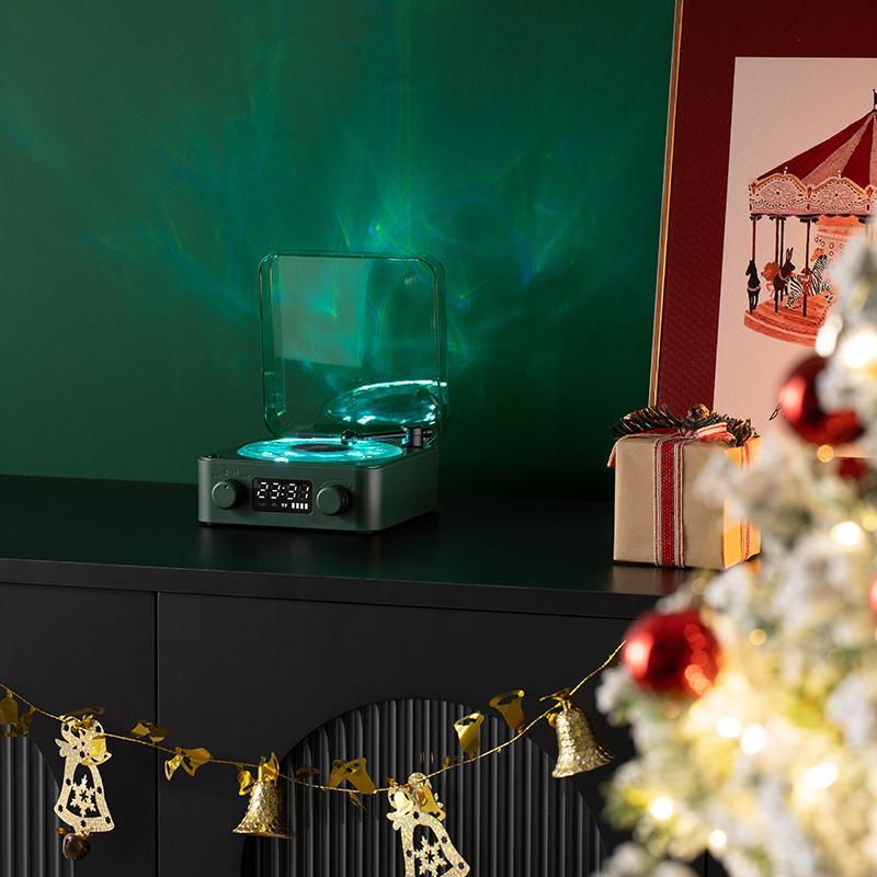 Wireless Speaker, Multifunctional Desktop Speaker with USB Port & AUX Input, White Noise USB Rechargeable Speaker with Environment Light Adjustment Modes, Audio, LED Display Clock