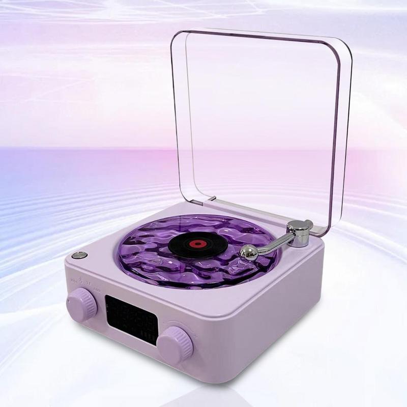 Wireless Speaker, Multifunctional Desktop Speaker with USB Port & AUX Input, White Noise USB Rechargeable Speaker with Environment Light Adjustment Modes, Audio, LED Display Clock