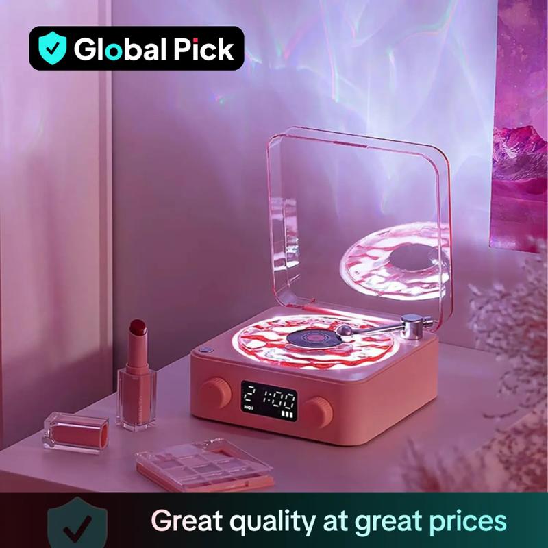 Wireless Speaker, Multifunctional Desktop Speaker with USB Port & AUX Input, White Noise USB Rechargeable Speaker with Environment Light Adjustment Modes, Audio, LED Display Clock