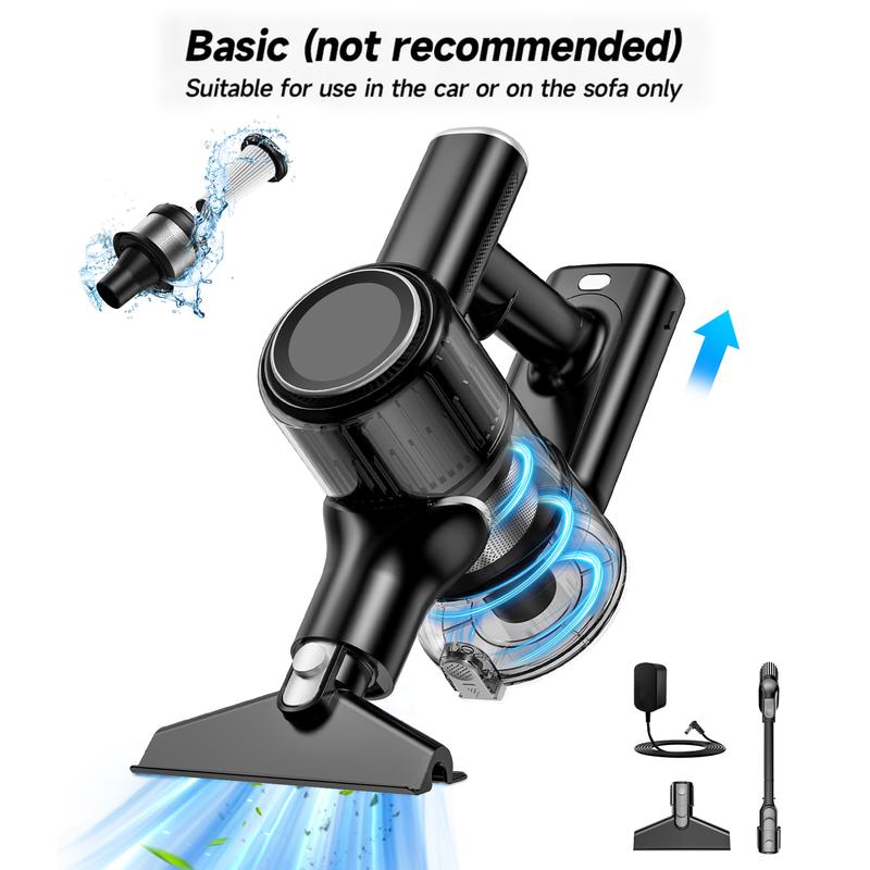 VICEASE Cordless Vacuum Cleaner, 450W 33Kpa, LED Display, Green LED, Anti-Tangle & 1.5L Dust Cup, Gift Box, 8-in-1 Vacuum for Hardwood Floor/Carpet/Pet Hair/Car