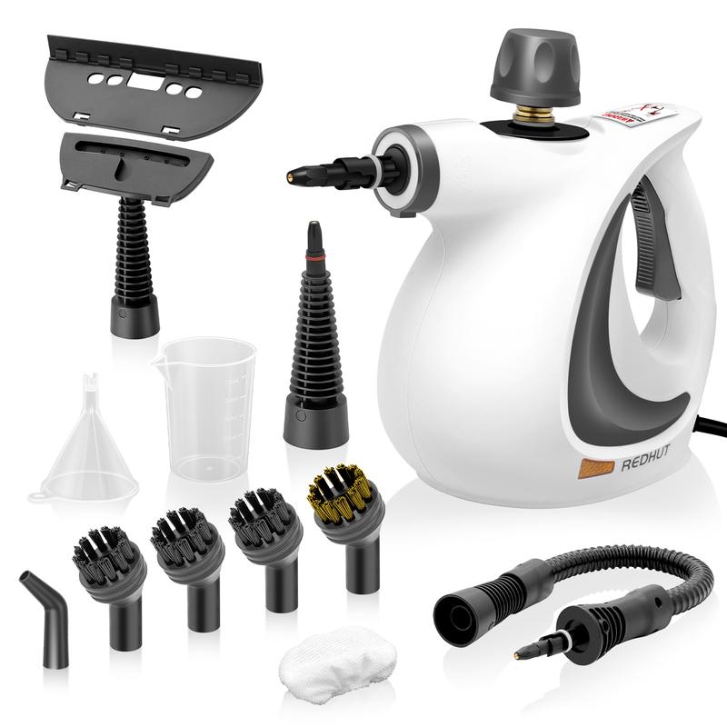 Redhut [2025] Pressurized Handheld Multi-Surface Natural Steam Cleaner with 12 pcs Accessories Powerful, Chemical-Free, Steamer for Home And Car, Cleaning Washing Machine, Air Conditioner, Kitchen, Summerclean Appliances Tool Household