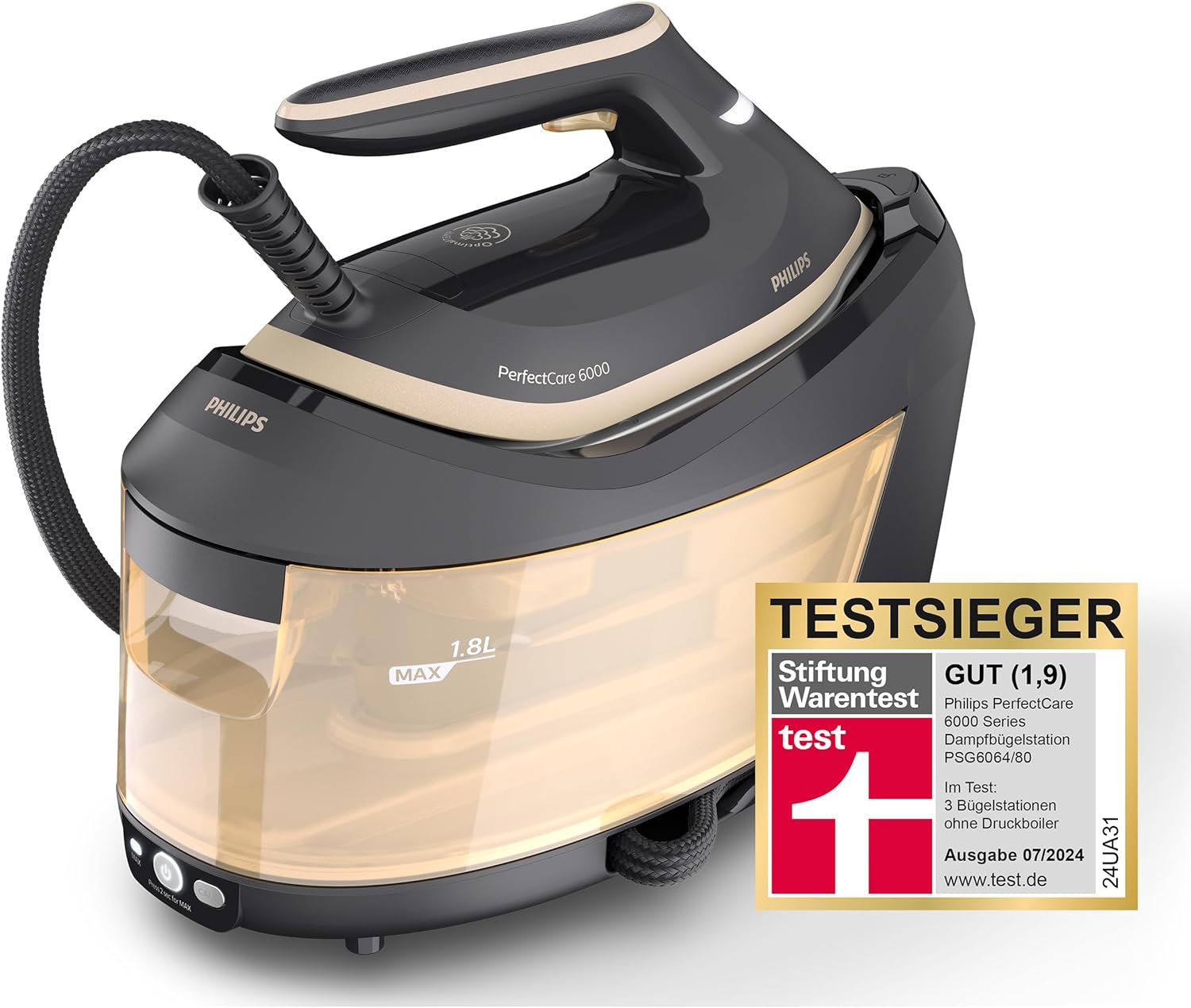 Philips Domestic Appliances PSG6064/80 Steam Iron, Gold, 600 g Steam Boost