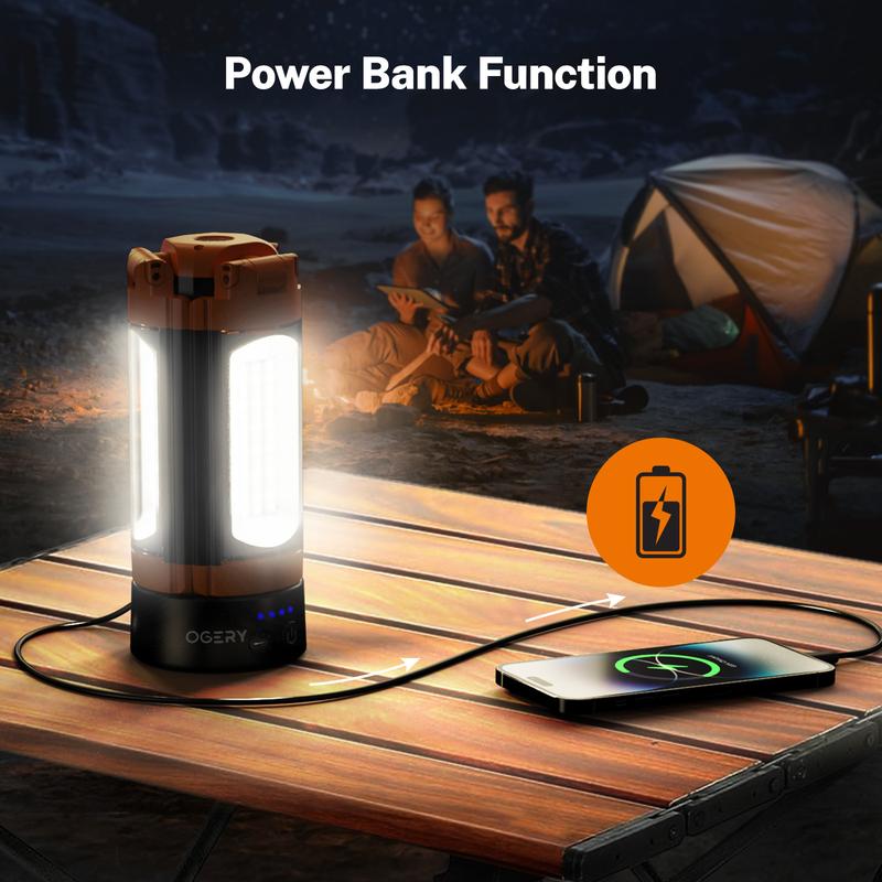 OGERY Rechargeable 10000mAh Camping Light with Detachable Tripod ( 1.75 to 6.5 Feet ), 2200 Lumens Cordless Dimmable Work Light & Emergency Light Outdoor Hiking Gear
