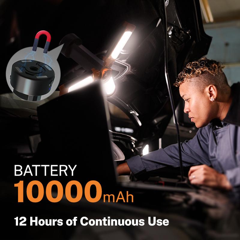 OGERY Rechargeable 10000mAh Camping Light with Detachable Tripod ( 1.75 to 6.5 Feet ), 2200 Lumens Cordless Dimmable Work Light & Emergency Light Outdoor Hiking Gear