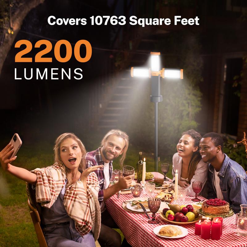 OGERY Rechargeable 10000mAh Camping Light with Detachable Tripod ( 1.75 to 6.5 Feet ), 2200 Lumens Cordless Dimmable Work Light & Emergency Light Outdoor Hiking Gear