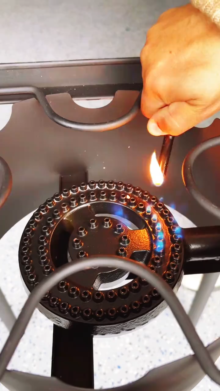 GEEKHOM Propane 3 Burner Camp Stove Outdoor High Pressure Propane 2 Burner Adjustable PSI Regulator and Steel Braided Hose With Removable Legs