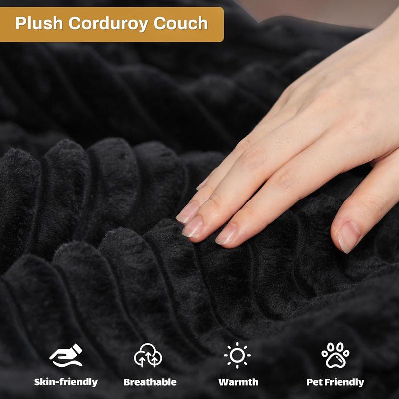 【3 Packages shipping】[2 free pillows]Niccae U-Shape Modular Sectional Couch Sofa, Compressed Corduroy, Modern Sleeper Sofa for Living Room, Space-Efficient Design (3 Packages Shipping)-Convertible Corduroy Sectional Couch