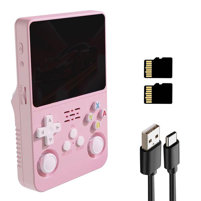 R36S Retro Video Handheld Game Console with Linux System 3.5 in IPS Screen 3000mAh Battery 32G+64G TF Card Pre-installed Games Protection Black