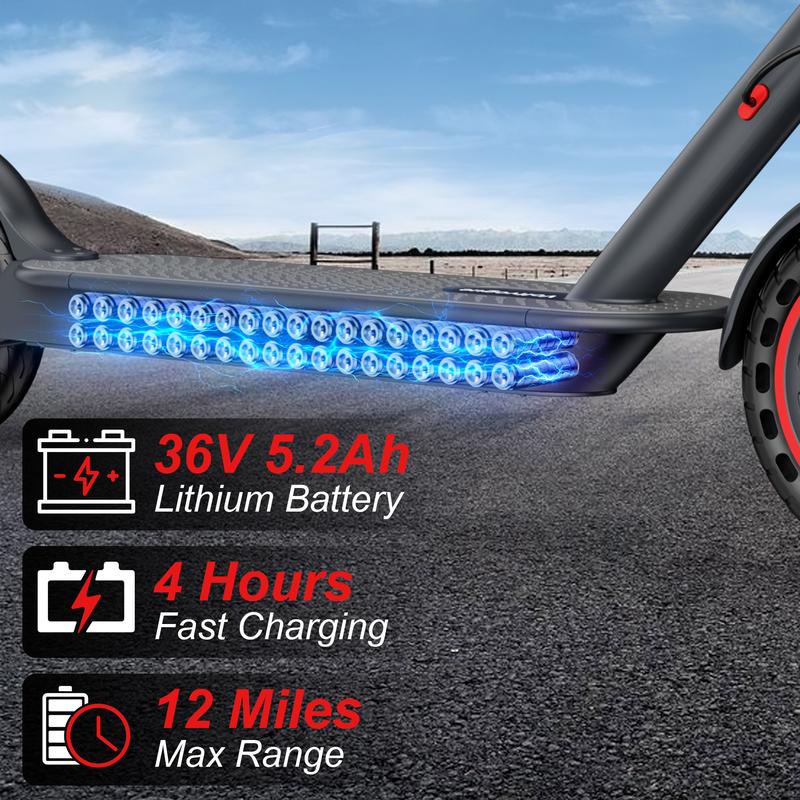 Electric Scooter – 19 MPH Max Speed, with Seat and Luggage Box, 8.5