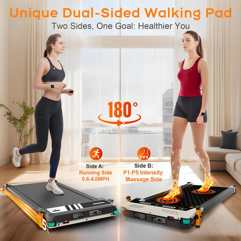 Walking Pad, Under Desk Treadmill, Walking Treadmill 2 in 1 for Home/Office with Remote Control, Portable Treadmill (Black, 1 Year Warranty)