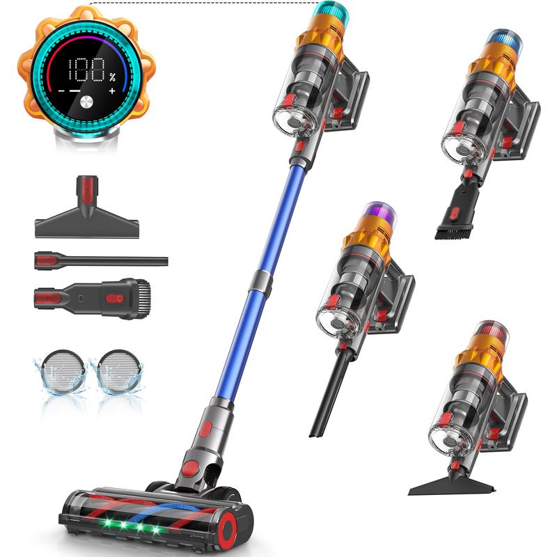【2025 New Arrivals】S8 Cordless Vacuum Cleaners for Home, 8-in-1/600W/48Kpa Powerful Suction, Up to 65 Minutes, Self-Standing Cordless Stick Vacuum Cleaner, Lightweight Anti-Tangle Rechargeable Vacuum for Floor/Carpet/Pet Hair/Car