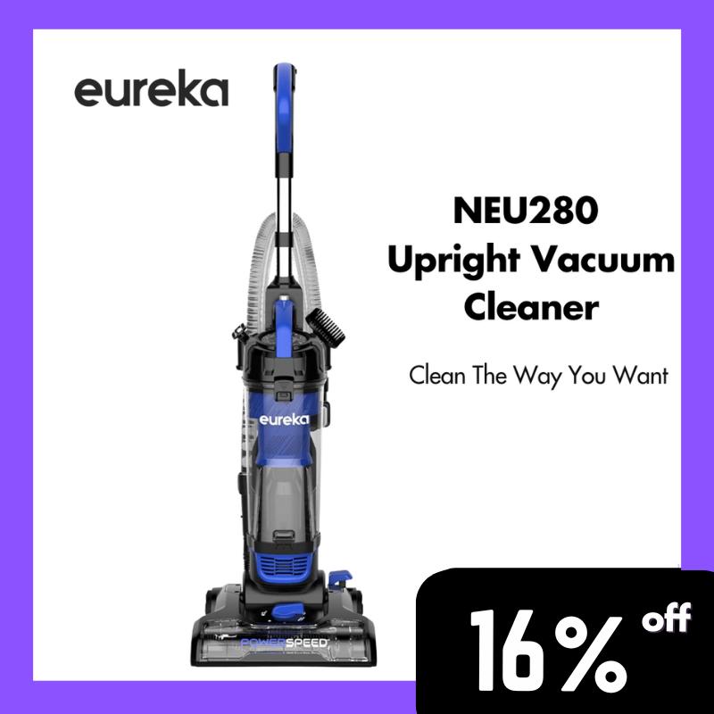 Eureka PowerSpeed Upright Vacuum Cleaner for Carpet & Hard Floor Dual Action Lightweight Powerful with Upgraded Cyclone System Blue Black