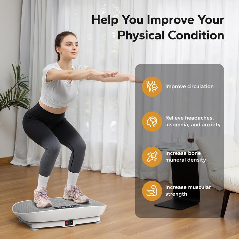 MERACH Vibration Plate Exercise Machine, Lymphatic Drainage Machine, Whole Body Workout Vibration Platform for Wellness and Fitness Home Gym Equipment