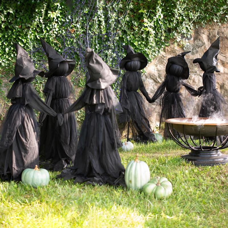 Evergreen Set of 3 Lighted Halloween WitchStakes