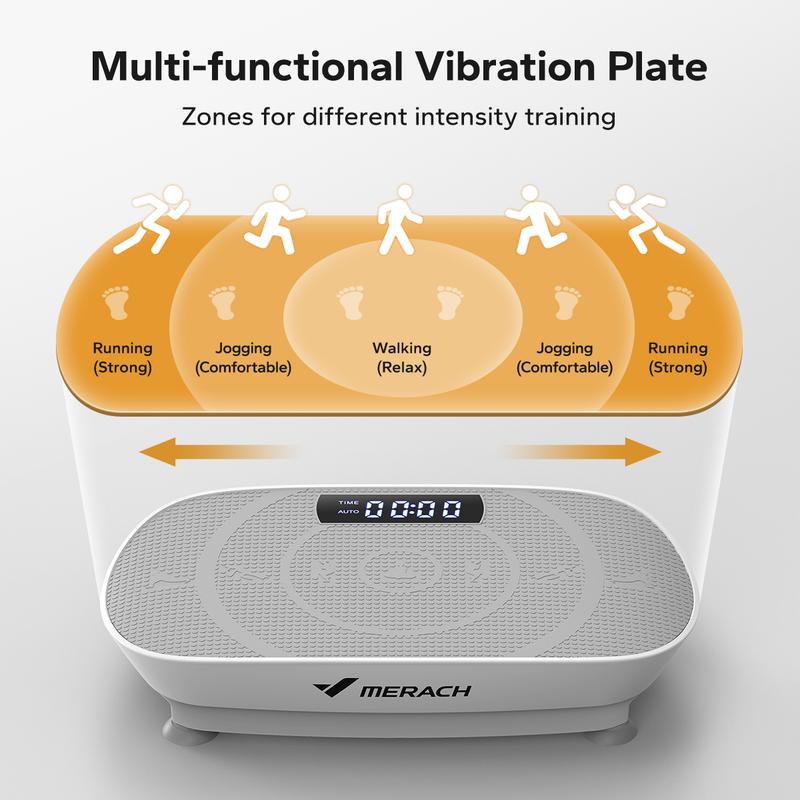 MERACH Vibration Plate Exercise Machine, Lymphatic Drainage Machine, Whole Body Workout Vibration Platform for Wellness and Fitness Home Gym Equipment