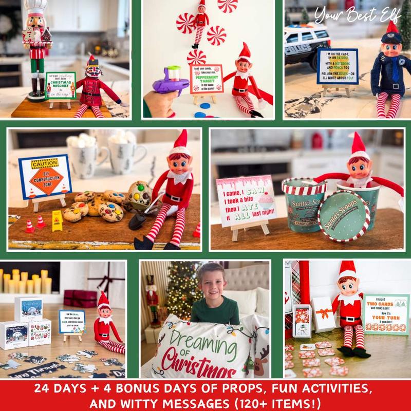 Elf Kit 2025 | Elf Arrival Kit | 24 Day Christmas Holiday Elf Kit | Crafty Elf Props, Outfits, and Mischief | Magical Elf Kit | Make Your Elf Magical beyond the Shelf