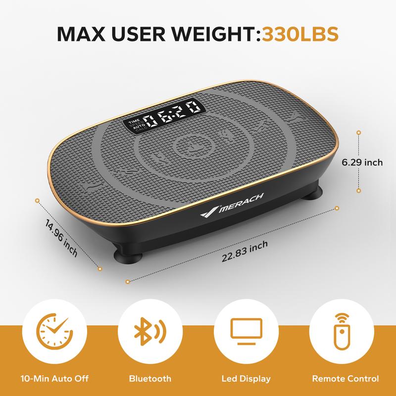 MERACH Vibration Plate Exercise Machine, Lymphatic Drainage Machine, Whole Body Workout Vibration Platform for Wellness and Fitness Home Gym Equipment