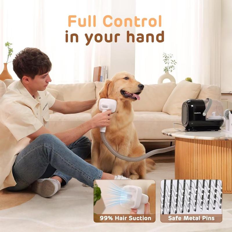 Homeika Dog Grooming Vacuum Kit - 3L Vacuum with 7 Tools, Low Noise Electric Clipper and Brush for Pet Shedding at Home