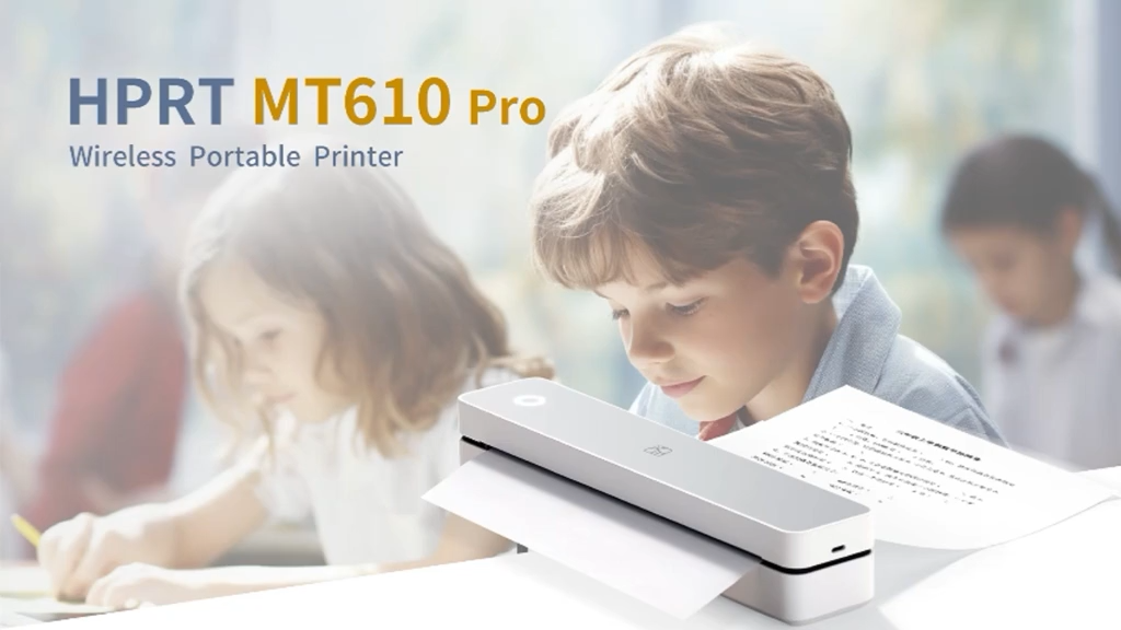 Inkless Portable Printer, Wireless Bluetooth Thermal Printer for Travel & Mobile Use, Compatible with iOS, Android, Laptop, Supports 8.5