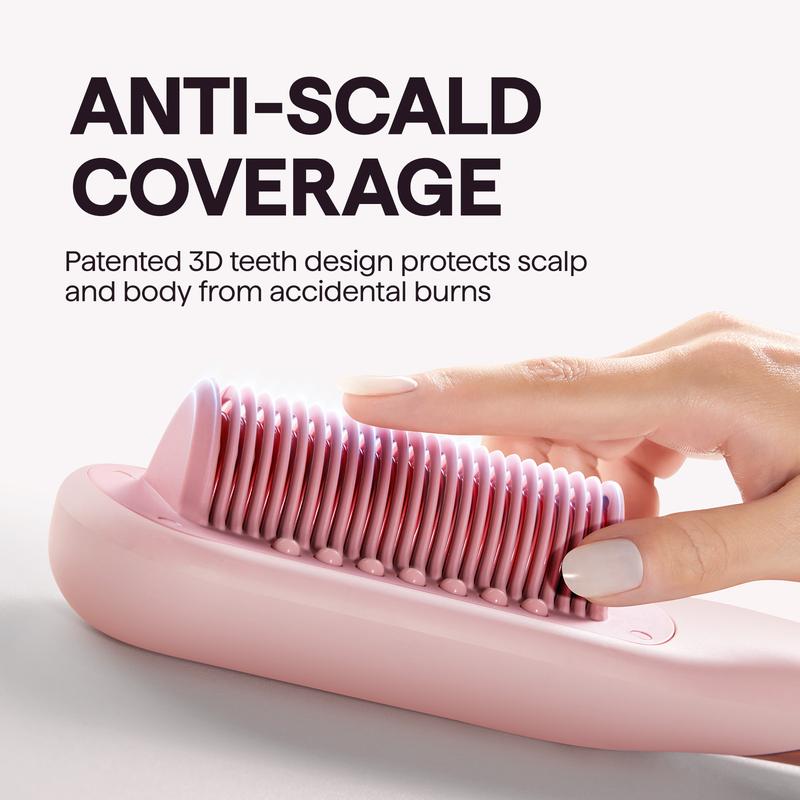 Wavytalk Steamline Pro Steam Hair Straightener Brush Hair Straightening Comb with Scrunchie and Glove