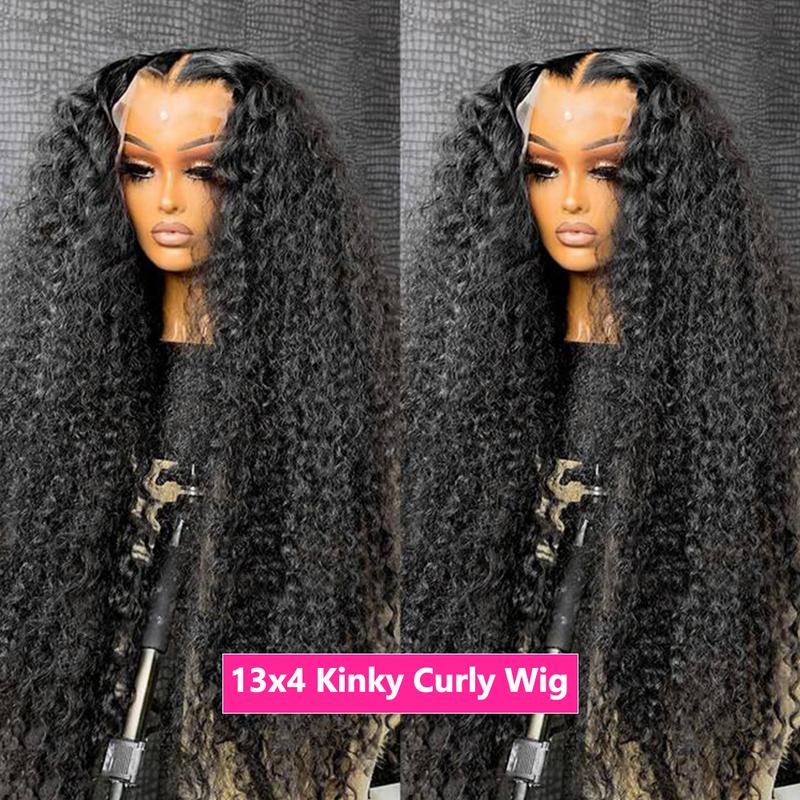 Bling Hair 13x6 Deep Curly Human Hair Wigs 13x4 Transparent Lace Frontal Wig Deep Wave Lace Front Wig For Women PrePlucked Wigs 180% Density