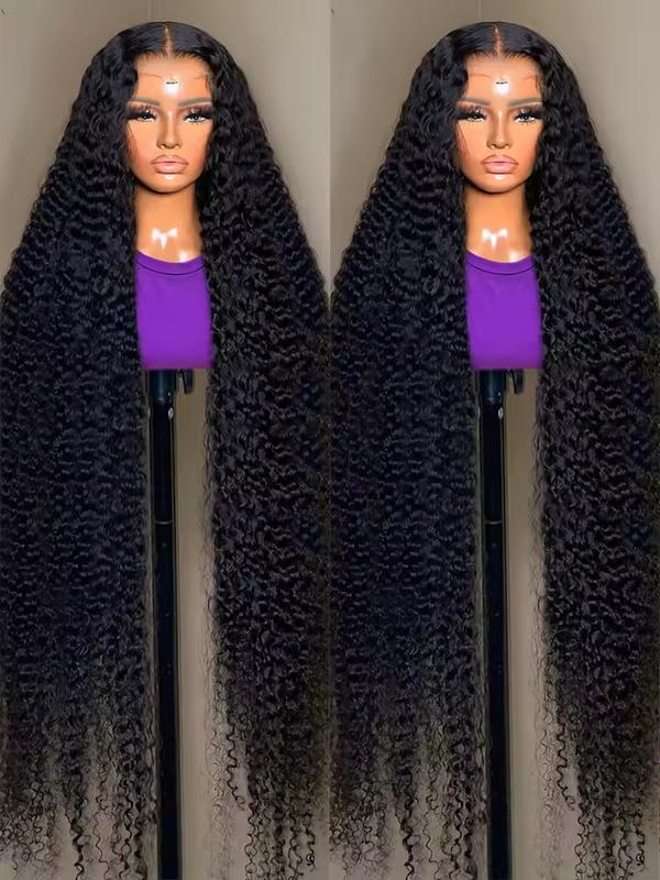 Bling Hair 13x6 Deep Curly Human Hair Wigs 13x4 Transparent Lace Frontal Wig Deep Wave Lace Front Wig For Women PrePlucked Wigs 180% Density