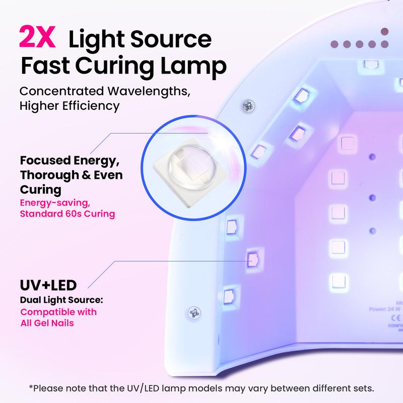 Beetles Gel Nail Polish Kit with U V Light Gel Polish Nail Set with Diamond Decorations & Nail Art Stickers and Manicure Tools Soak Off All Season Gel Nail Kit Cutics DIY Gift for Women