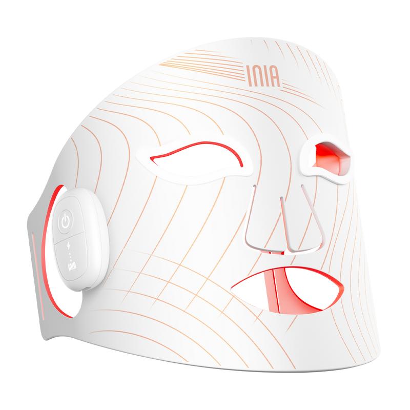 INIA GLOW Wireless LED Face Mask, 2-Year Warranty, Portable and Rechargeable for LED Facial Mask Skincare at Home and Travel, The Ultimate Gift Choice for this Season
