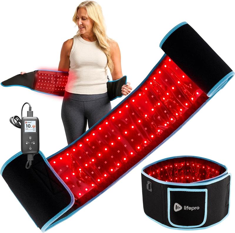 LifePro AllevaRed Light Therapy Belt - Lifetime Warranty - 660nm Red + 850nm NIR - 105 Triple LED - Skin & Muscle Support - Portable Wraparound - Remote Control