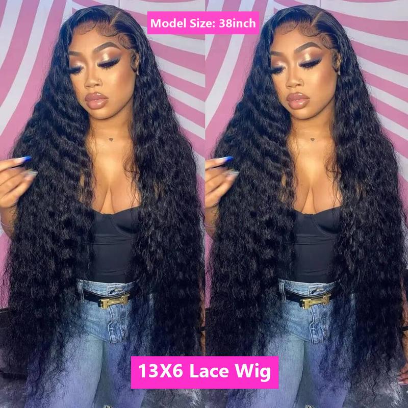 Bling Hair 13x6 Deep Curly Human Hair Wigs 13x4 Transparent Lace Frontal Wig Deep Wave Lace Front Wig For Women PrePlucked Wigs 180% Density