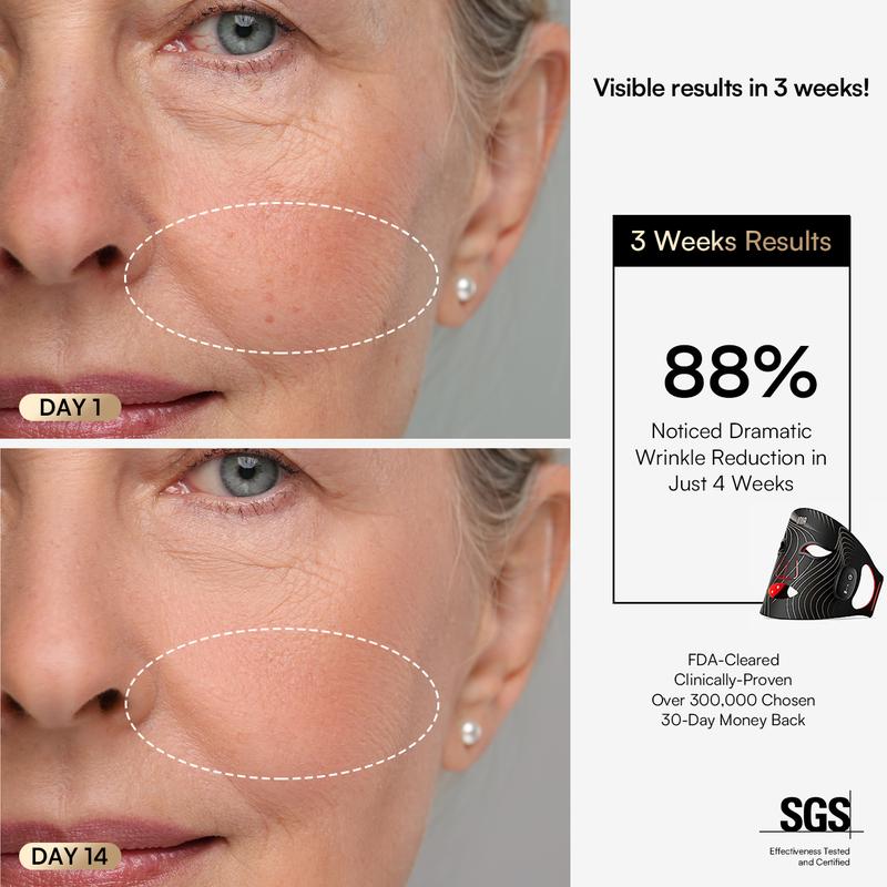 INIA GLOW Wireless LED Face Mask, 2-Year Warranty, Portable and Rechargeable for LED Facial Mask Skincare at Home and Travel, The Ultimate Gift Choice for this Season